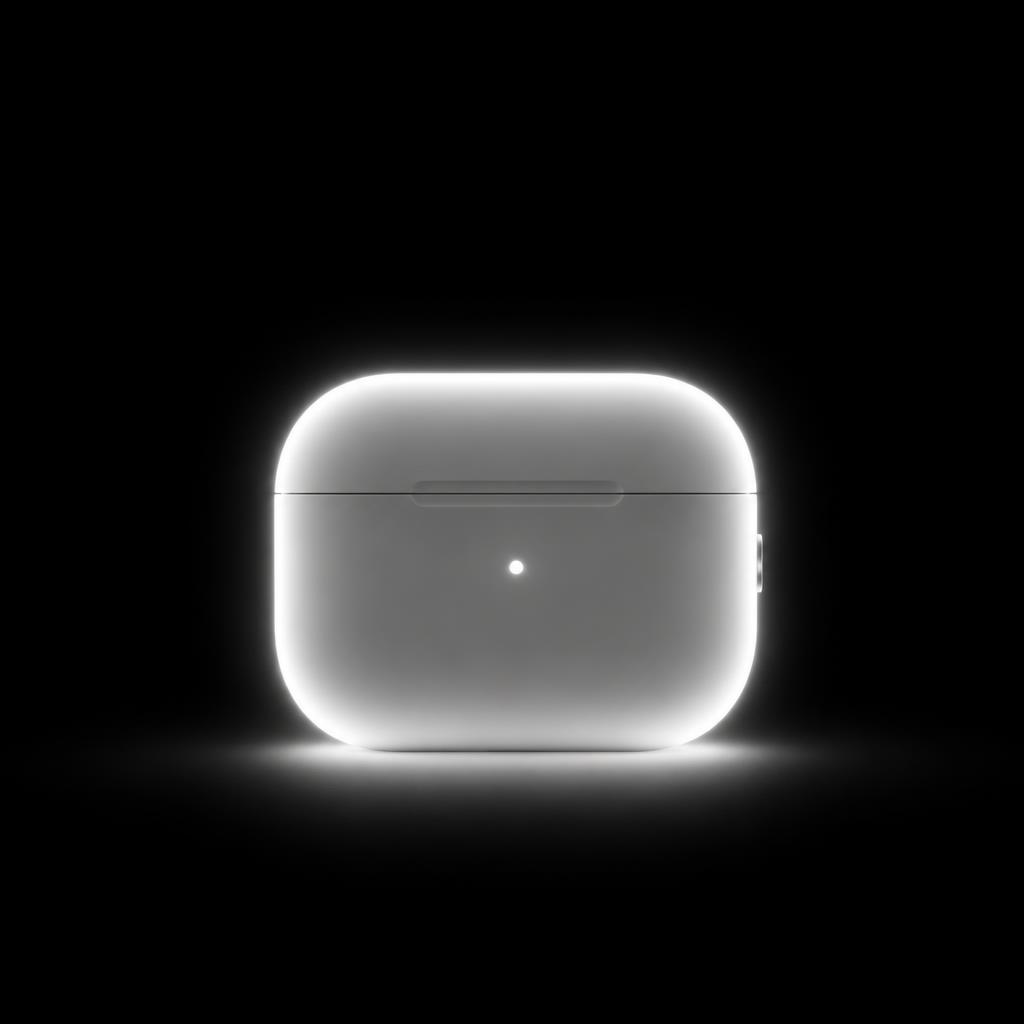 The same OVELUNE case glowing softly in darkness